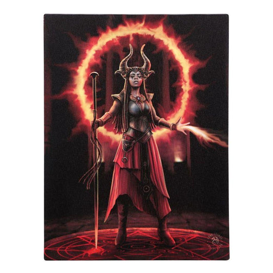 19x25cm Fire Element Sorceress Canvas Plaque by Anne Stokes - DuvetDay.co.uk