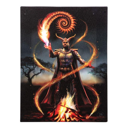 19x25cm Fire Element Wizard Canvas Plaque by Anne Stokes - DuvetDay.co.uk