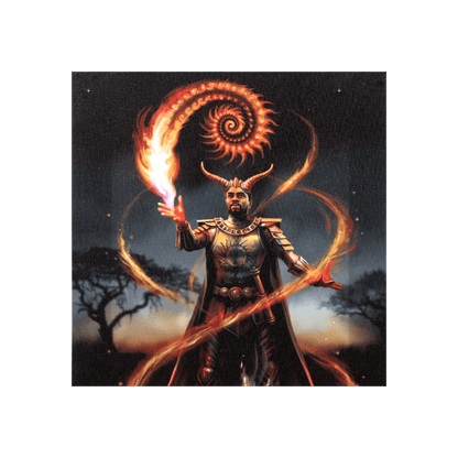 19x25cm Fire Element Wizard Canvas Plaque by Anne Stokes - DuvetDay.co.uk