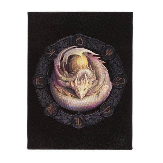 19x25cm Ostara Dragon Canvas Plaque by Anne Stokes - DuvetDay.co.uk
