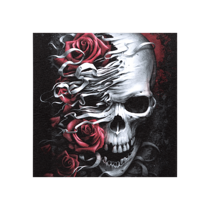 19x25cm Skulls n Roses Canvas Plaque by Spiral Direct - DuvetDay.co.uk
