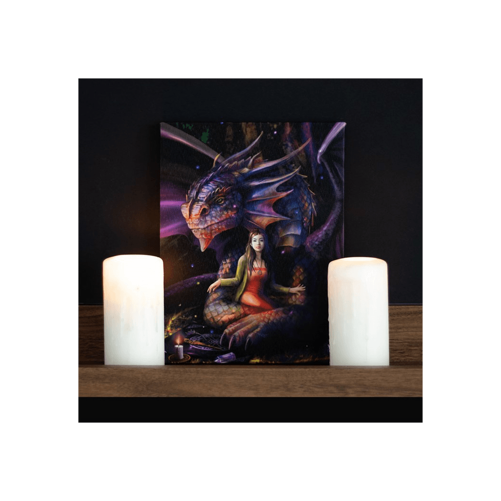 19x25cm Spirit Dragon Canvas Plaque by Anne Stokes - DuvetDay.co.uk