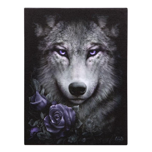 19x25cm Wolf Roses Canvas Plaque by Spiral Direct - DuvetDay.co.uk