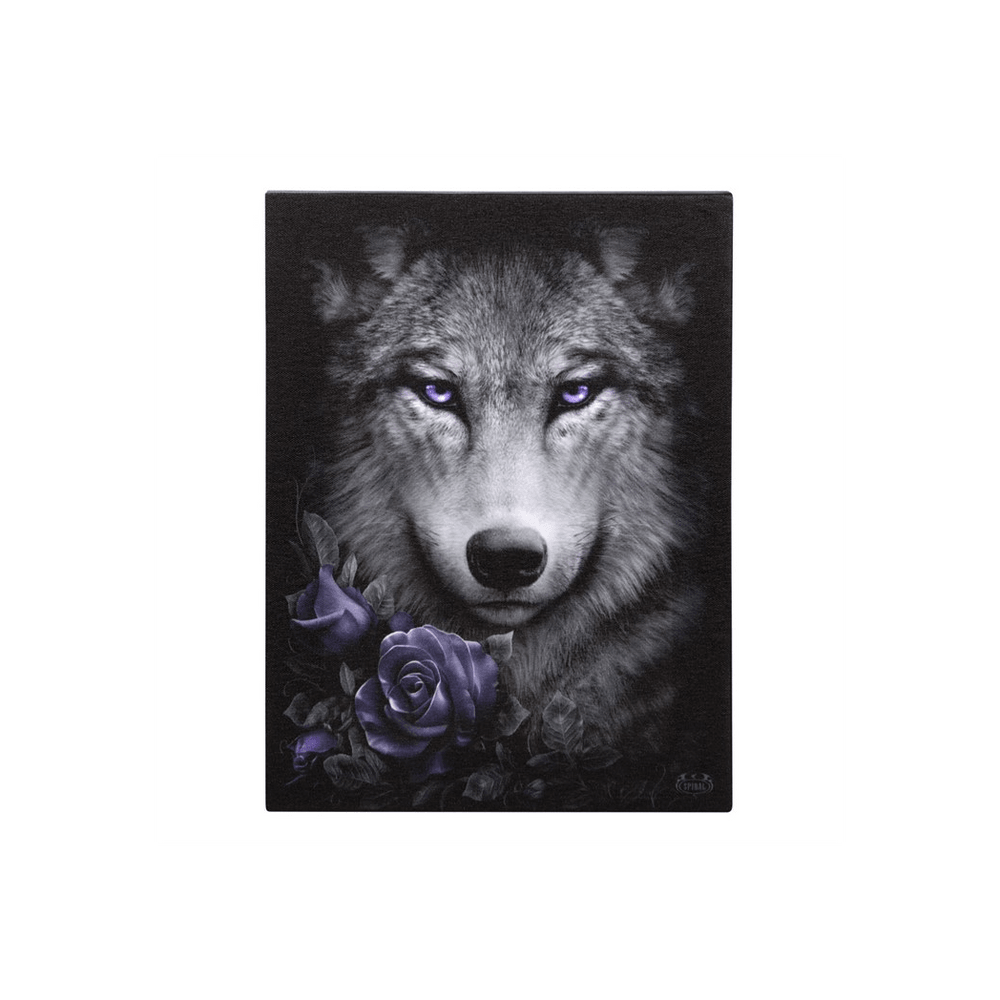 19x25cm Wolf Roses Canvas Plaque by Spiral Direct - DuvetDay.co.uk