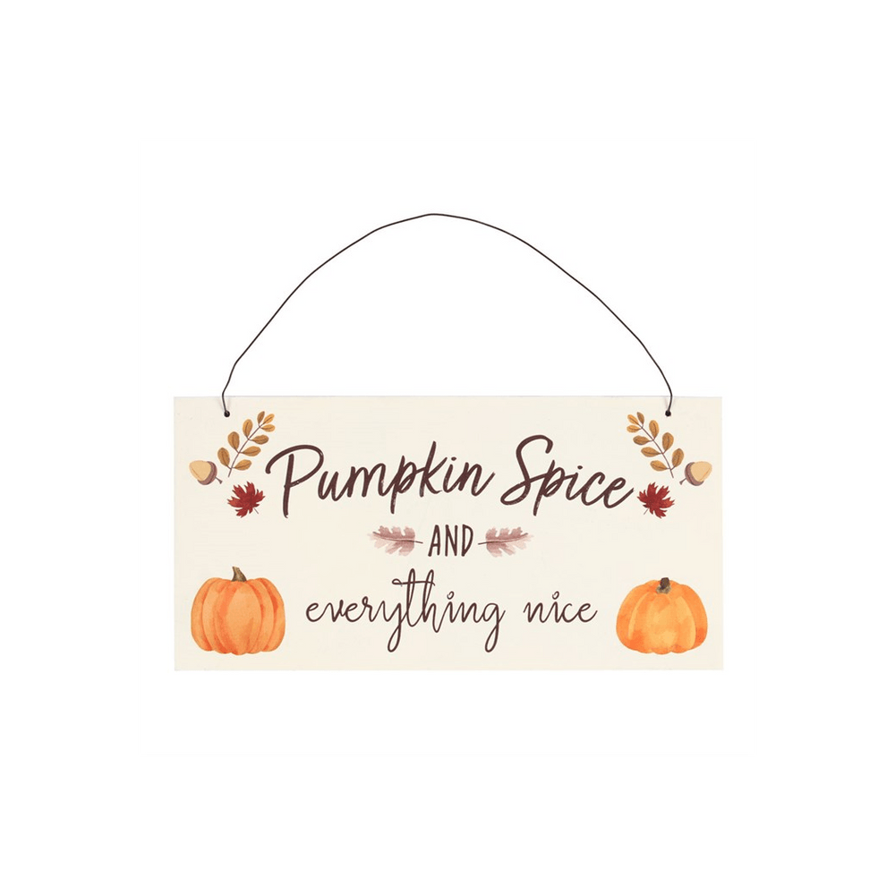 20cm Pumpkin Spice Hanging Sign - DuvetDay.co.uk