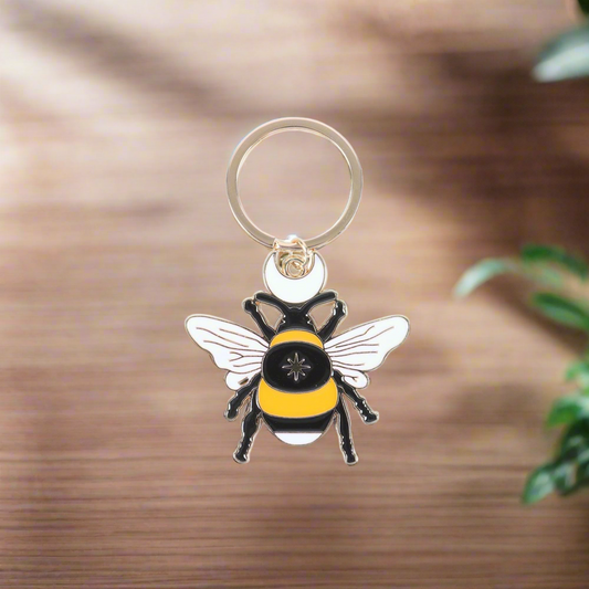 Forest Bee Enamel Keyring - DuvetDay.co.uk