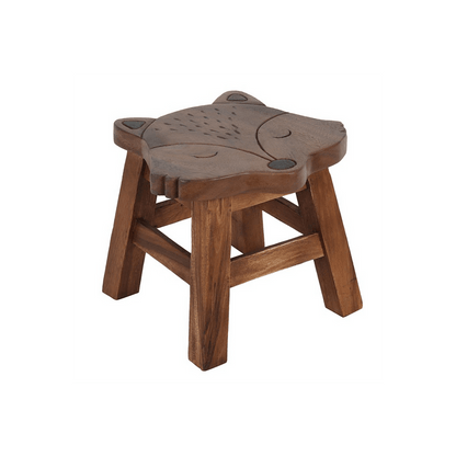 26cm Children's Wooden Fox Stool - DuvetDay.co.uk