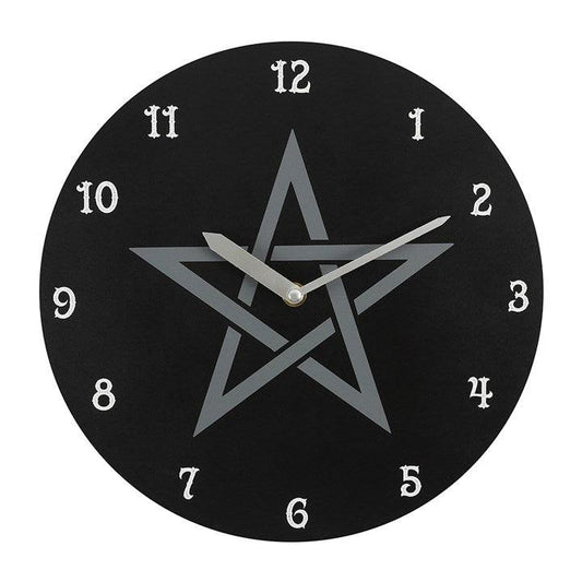 28cm Pentagram MDF Clock - DuvetDay.co.uk
