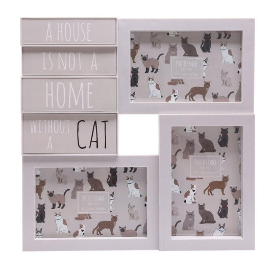 29cm Cat Multi Photo Frame - DuvetDay.co.uk