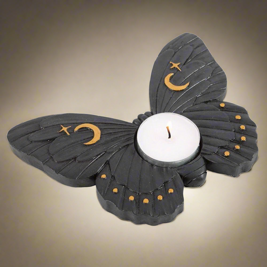 Black Moth Tealight Candle Holder