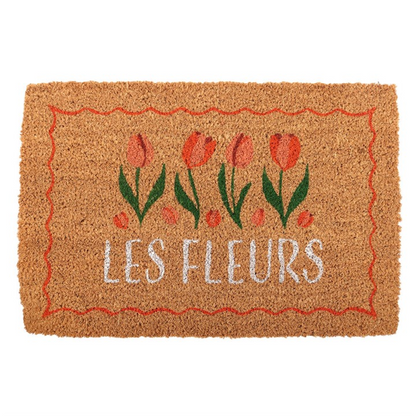 Natural Les Fleurs Tulip Doormat