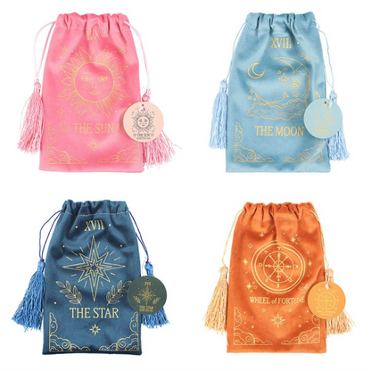 Set of 4 Tarot Velvet Drawstring Bags