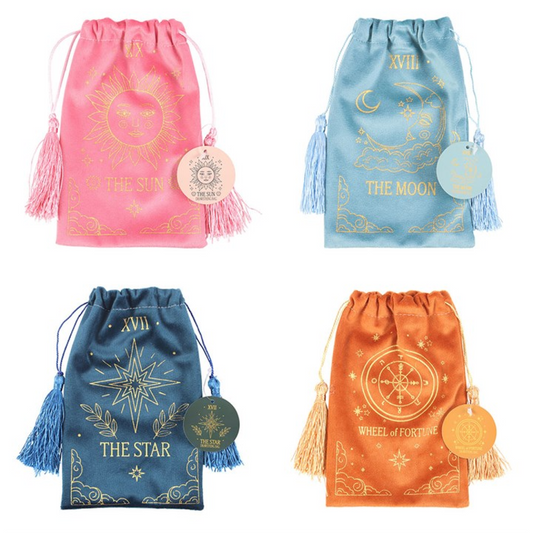 Set of 4 Tarot Velvet Drawstring Bags