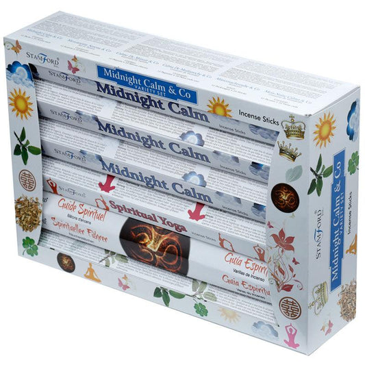 37333 Stamford Hex Incense Sticks 12 Pack Variety Set - Midnight Calm & Co - DuvetDay.co.uk