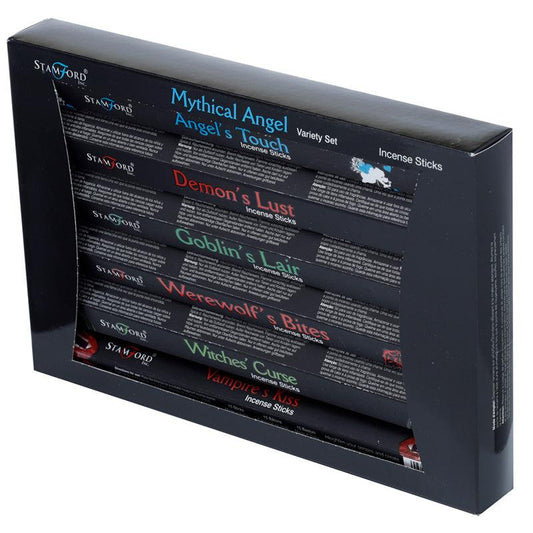 37344 Stamford Hex Black Incense Sticks 6 Pack Variety Set - Mythical Angel - DuvetDay.co.uk