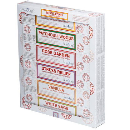 37362 Stamford Masala Incense Sticks 12 Pack Set - Meditating - DuvetDay.co.uk