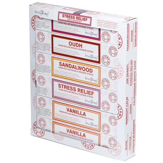 37365 Stamford Masala Incense Sticks 12 Pack Set - Stress Relief - DuvetDay.co.uk