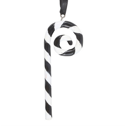 Black and White Candy Cane Hanging Ornament
