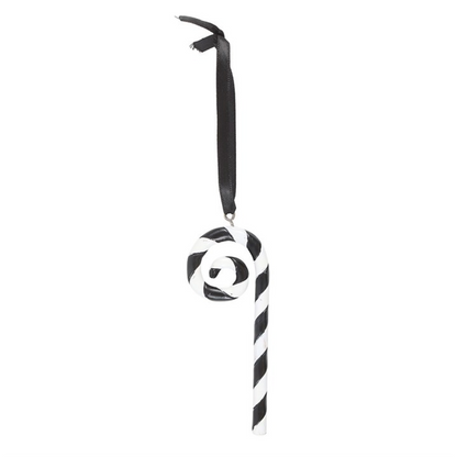 Black and White Candy Cane Hanging Ornament