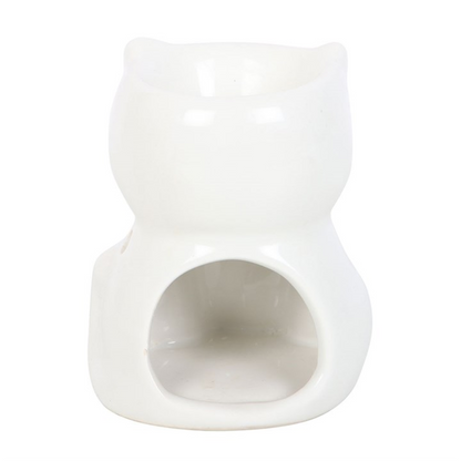 White Happy Cat Oil Burner