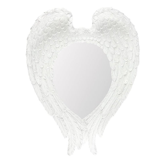 55cm White Glitter Angel Wing Mirror - DuvetDay.co.uk