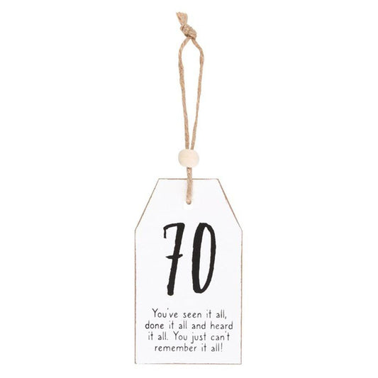 70 Milestone Birthday Hanging Sentiment Sign - DuvetDay.co.uk