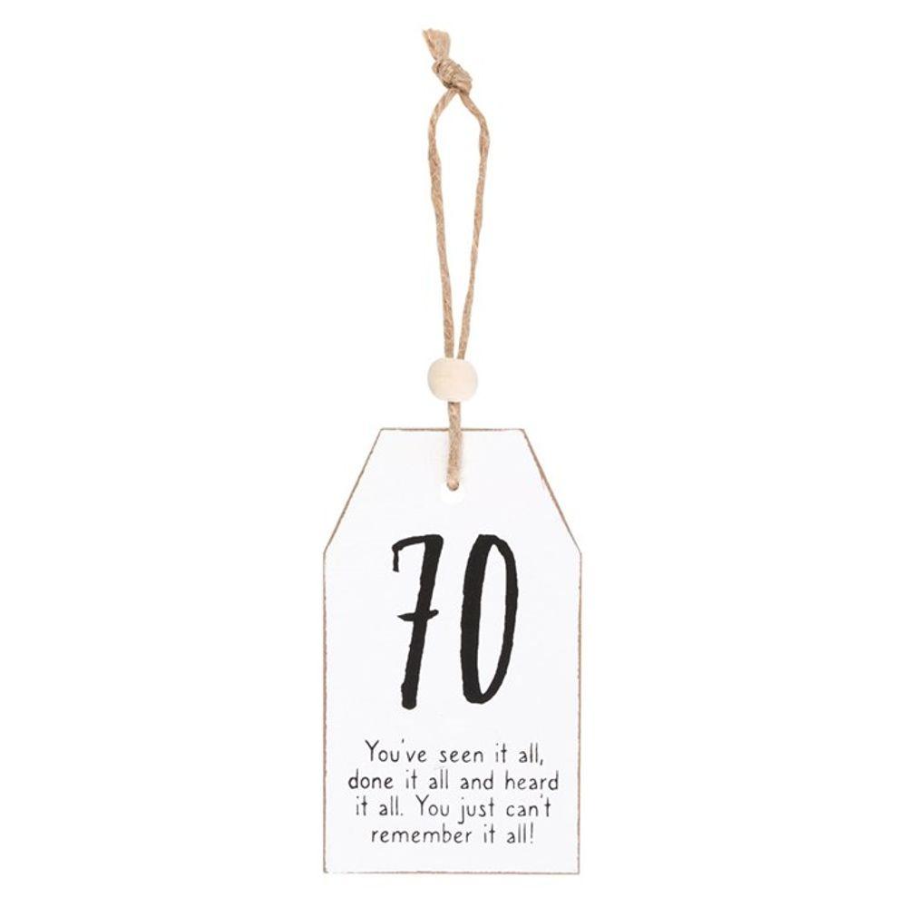 70 Milestone Birthday Hanging Sentiment Sign - DuvetDay.co.uk
