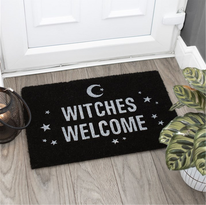 Black Witches Welcome Doormat - DuvetDay.co.uk