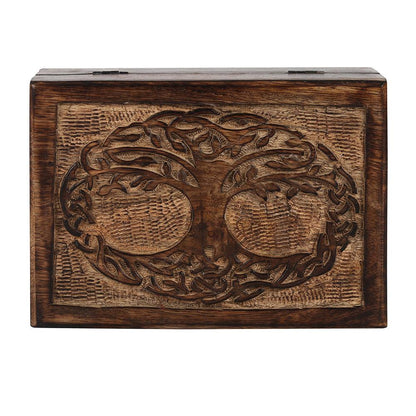 7x5in Wooden Tree of Life Box - DuvetDay.co.uk