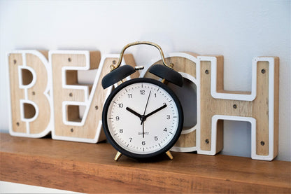 Black & Gold Metal Alarm Clock