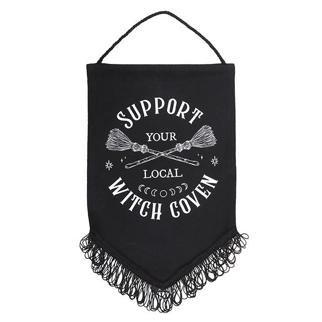Support Your Local Witch Coven Hanging Fabric Banner