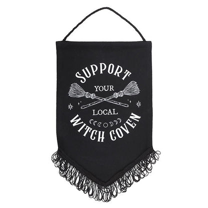 Support Your Local Witch Coven Hanging Fabric Banner