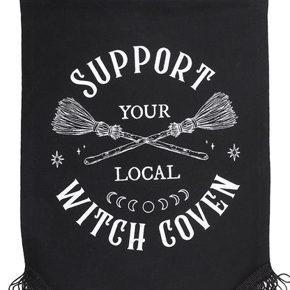 Support Your Local Witch Coven Hanging Fabric Banner