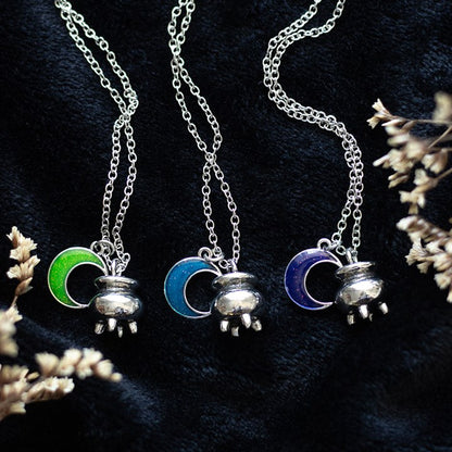 Set of 3 Coven Sisters Cauldron Charm Necklaces