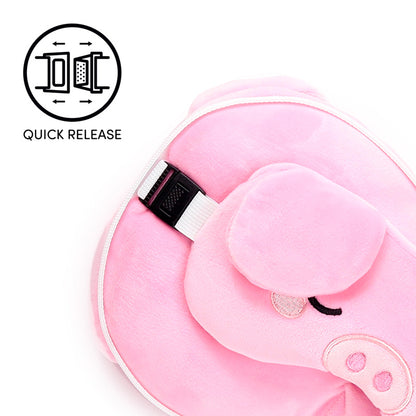 Relaxeazzz Travel Pillow & Eye Mask - Oliver the Pig - DuvetDay.co.uk