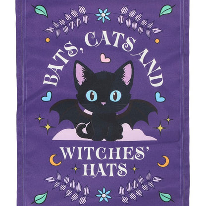 Bats, Cats and Witches Hats Fabric Wall Hanging