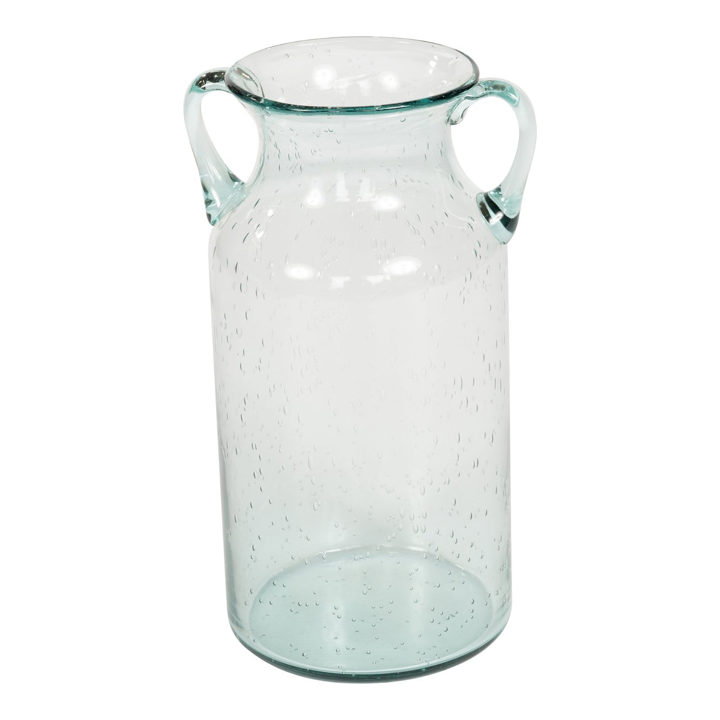 Glass Flower Vase with Handles Daisy Bubble Design 25cm