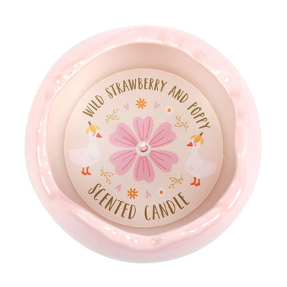 Wild Strawberry & Poppy Egg Shaped Candle