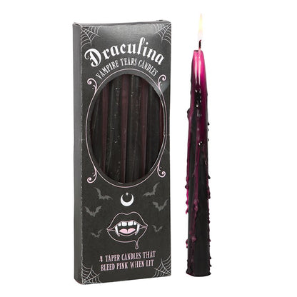 Set of 4 Pink Vampire Tears Taper Candles