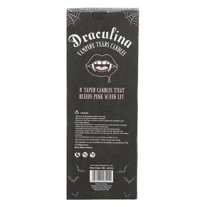 Set of 4 Pink Vampire Tears Taper Candles