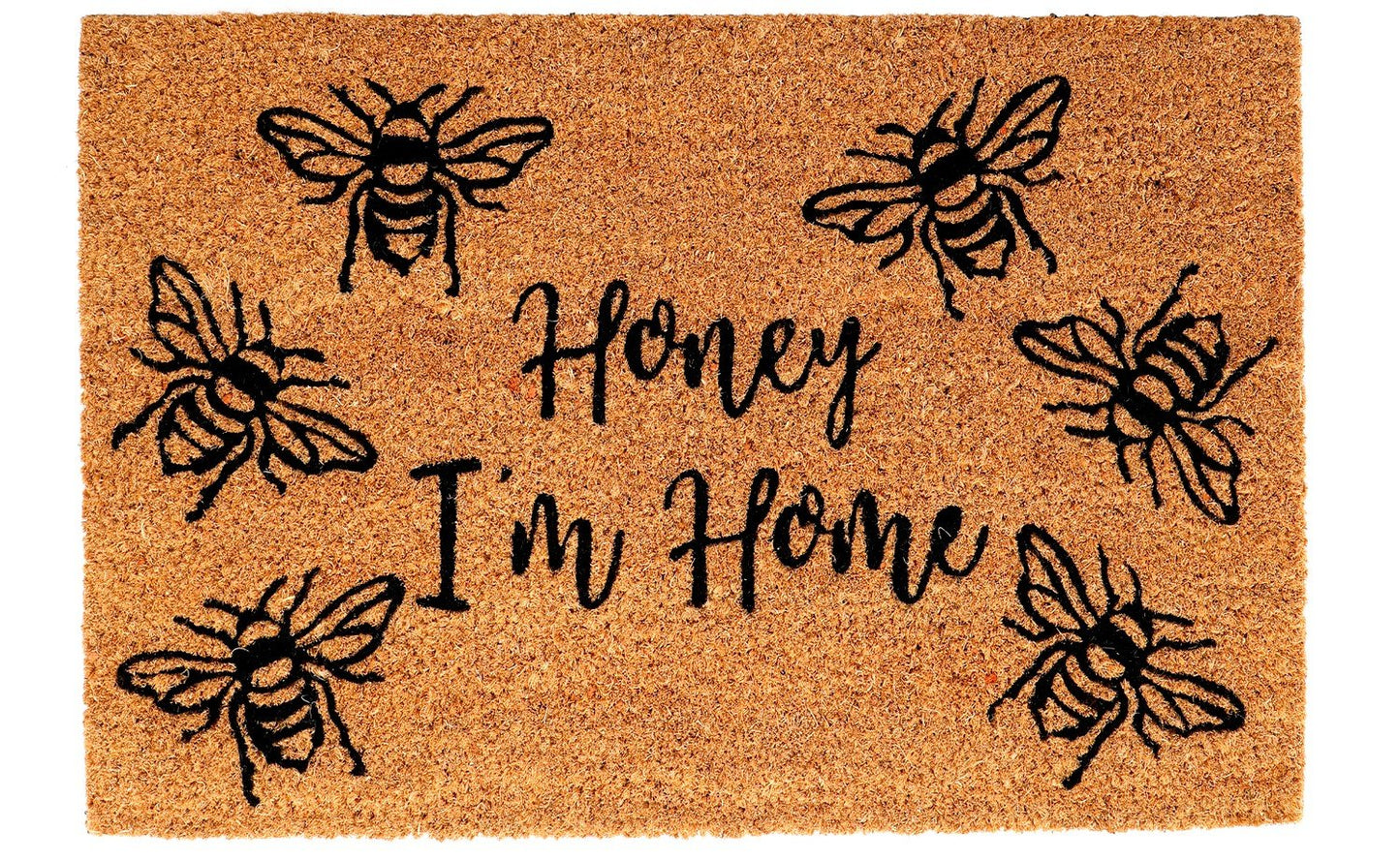 Coir Doormat with "Honey I'm Home" Bee Design