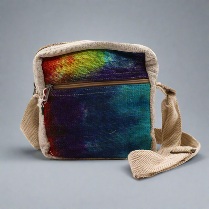 Tiedye Hemp Messegner Bag 1  Zip