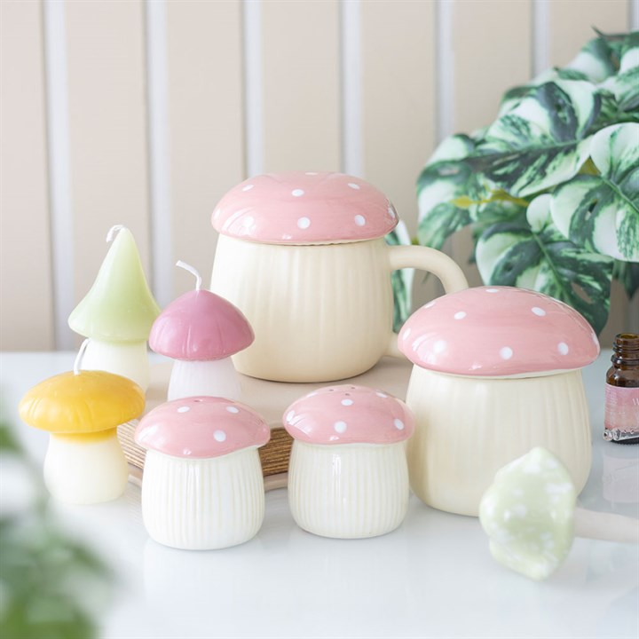 Set of 3 Pastel Mushroom Candles