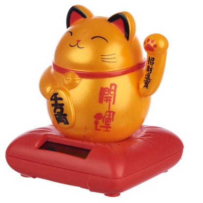Cute Waving Maneki Neko Cat Design Solar Pal