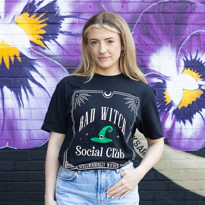 Green Bad Witch Social Club Unisex T-shirt Size S