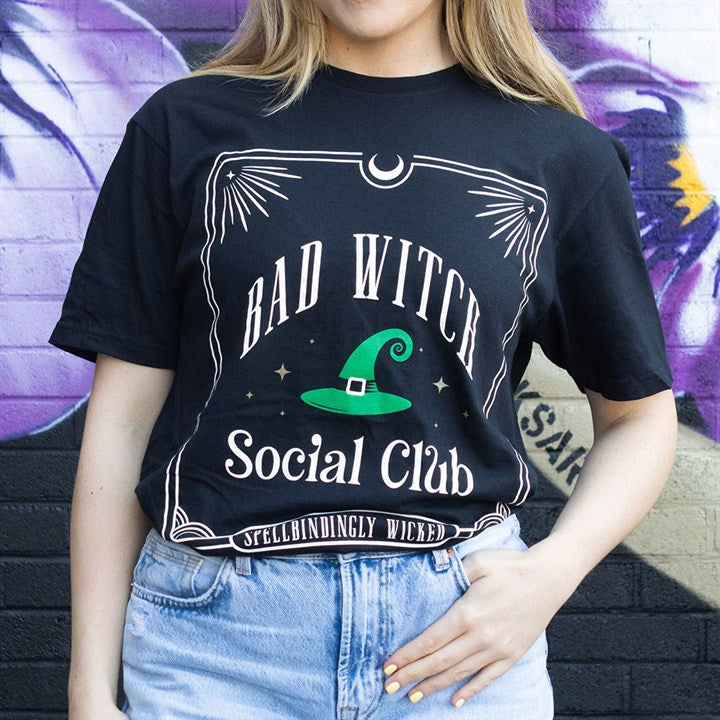 Green Bad Witch Social Club Unisex T-shirt Size XXL