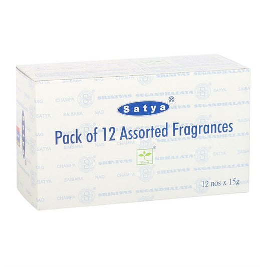 Set of 12 Assorted Fragrance Incense Sticks by Satya (12/50)