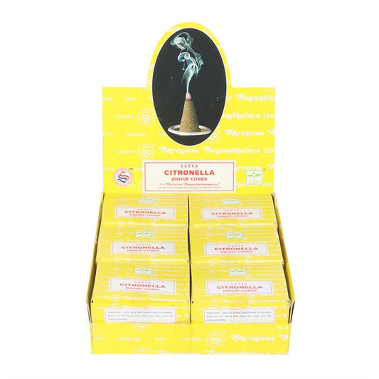 Set of 12 Citronella Dhoop Incense Cones by Satya (6/30)