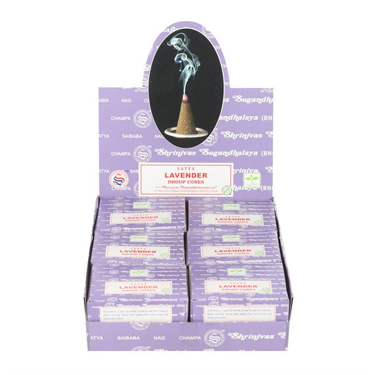 Set of 12 Lavender Dhoop Incense Cones by Satya (6/30)