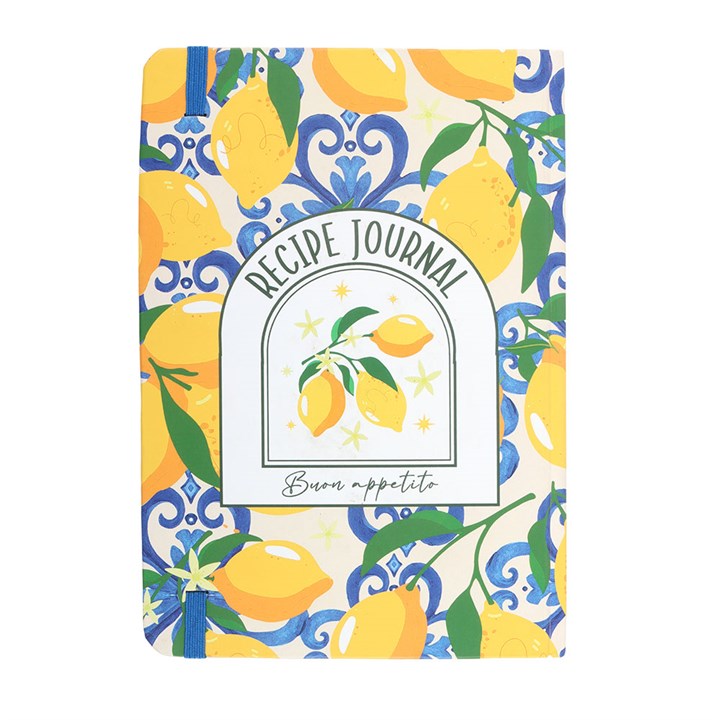 Italian Lemon Print A5 Recipe Journal